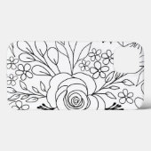 Rosen bloemtekening lijnkunst Case-Mate iPhone case (Achterkant (horizontaal))
