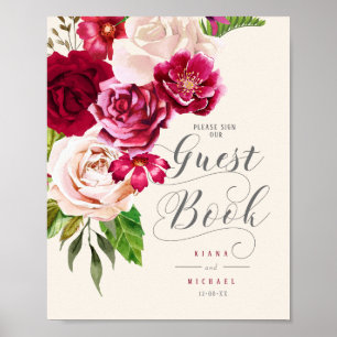 Rosen Bourgogne/Crème Trouwgastenboek ID584 Poster
