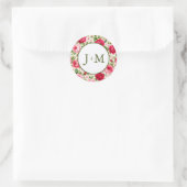 Rosen Bruiloft Ronde Sticker (Tas)