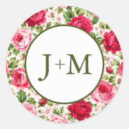 Rosen Bruiloft Ronde Sticker