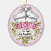 Rosen caduceus verpleegster keramisch ornament (Links)