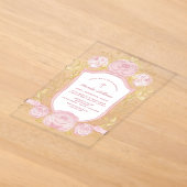 Rosen Crest Doop Acryl Uitnodigingen (Laagn)