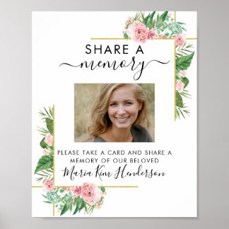 Rosen Delen een Herinnering Funeral Memorial Bord  Poster