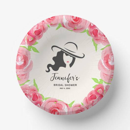 Rosen Derby Bruiloftsfeest Big Hat Lady Papieren Kommen (Voorkant)