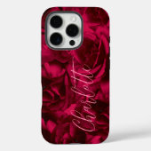 Rosen Donkere Stemmige Aangepaste Naam Case-Mate iPhone Case (Achterkant)
