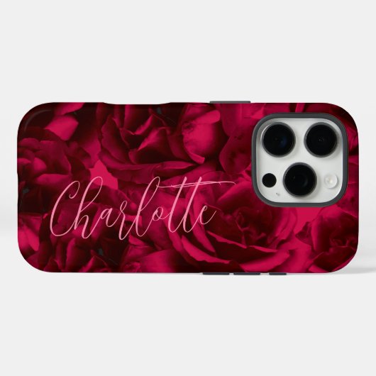 Rosen Donkere Stemmige Aangepaste Naam Case-Mate iPhone Case (Achterkant (horizontaal))