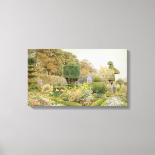 Rosen en Anjers door Elgood, Vintage Engelse Tuin Canvas Afdruk