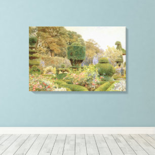 Rosen en Anjers door Elgood, Vintage Engelse Tuin Canvas Afdruk