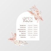 Rosen en boog openingstijden raam sticker (Vel)