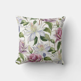 Rosen en Clematis Patroon Worp Kussens, 40x40 cm Kussen