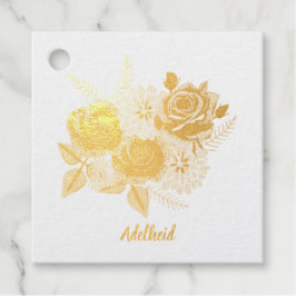 Rosen en Dahlias Foil Cadeaubijslage Bedankjes Labels