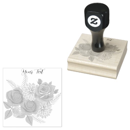 Rosen en Dahlias Houten Stempel op Maat (Gestempeld)