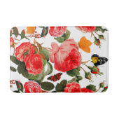 ROSEN EN GEEL BUTTERFLIES, wit, Floral Badmat (Voorkant)