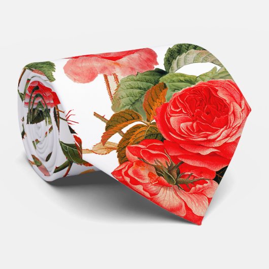 ROSEN EN GEEL BUTTERFLIES, wit, Floral Stropdas (Opgerold)