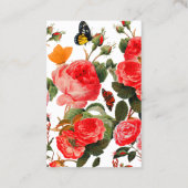 ROSEN EN GEEL BUTTERFLIES, wit, Floral Visitekaartje (Achterkant)