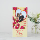 Rosen en Hart Frame Bewaar de Datum Fotokaart Save The Date (Staand voorkant)