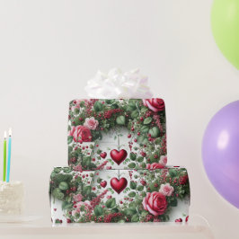 Rosen en Harten Valentijnsdag Inpakpapier