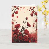 Rosen en Hartjes Valentijnsdag Kaart (Gele Bloem)