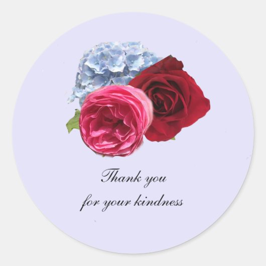 Rosen en Hydrangea Bedankt Sticker (Voorkant)