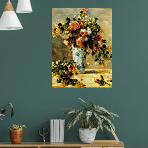 Rosen en Jasmine in een Delfts vaas Poster