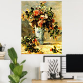 Rosen en Jasmine in een Delfts vaas Poster (Thuiskantoor)