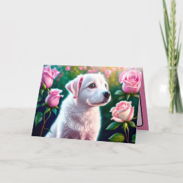 Rosen En Mooie Hond Collectie Kaart