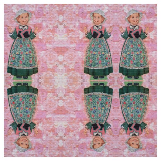 Rosen en poppen stof (Swatch)
