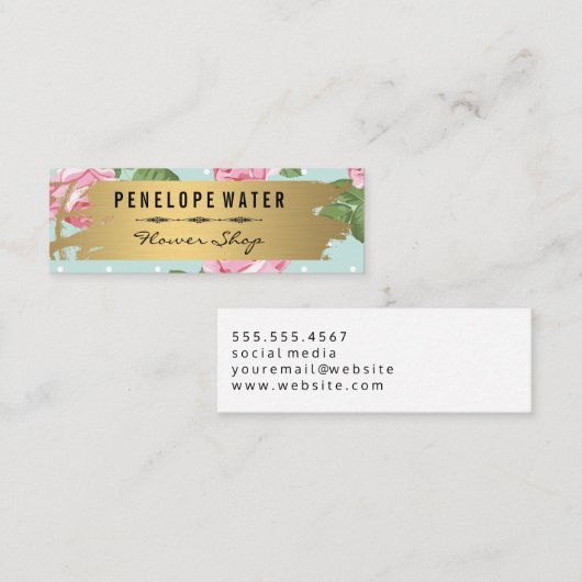 Rosen en Stippen Mini Visitekaartje (Voorkant / Achterkant)