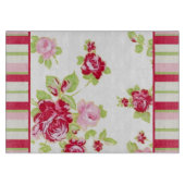 Rosen En Strepen Glas Snijplank (Voorkant)