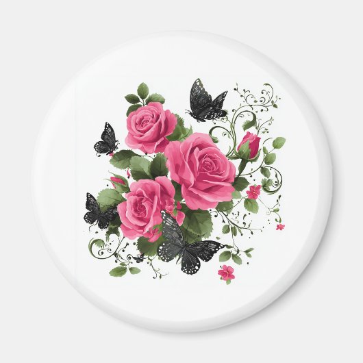 Rosen en Vlinders Magneet (Voorkant)