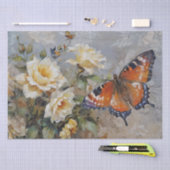 Rosen en Vlinders Print Decoupage / Tissuepapier (Craft)