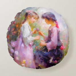 Rosen en vriendschap delen  rond kussen