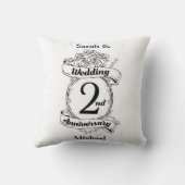 Rosen en Wijn Romatische 2e trouwdag verjaardag Kussen (Achterkant)