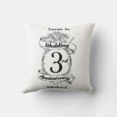 Rosen en Wijnranken Romantische 3e huwelijksverjaa Kussen (Achterkant)
