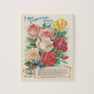Rosen Ephemera Vintage Retro Cadeau Legpuzzel