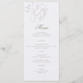 Rosen Formeel Modern Klassiek Parel Elegant Huweli Menu (Voorkant)
