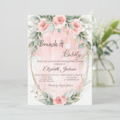 Rosen, Frame Brunch & Bubbly Bruidsfeest Kaart (Staand voorkant)