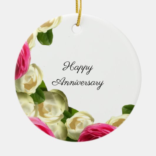 Rosen Gelukkig Jubileum Ornament (Voorkant)