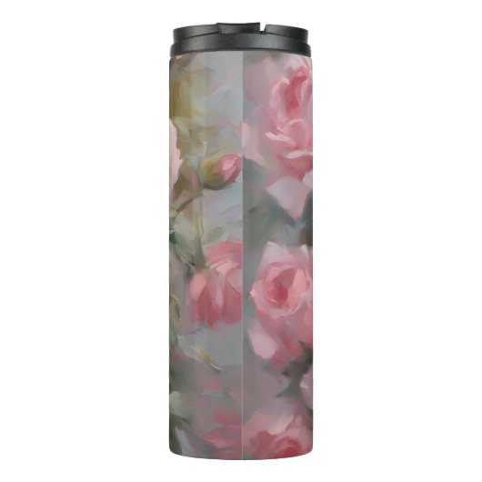 Rosen Geschilderd Roze Thermosbeker (Achterkant)