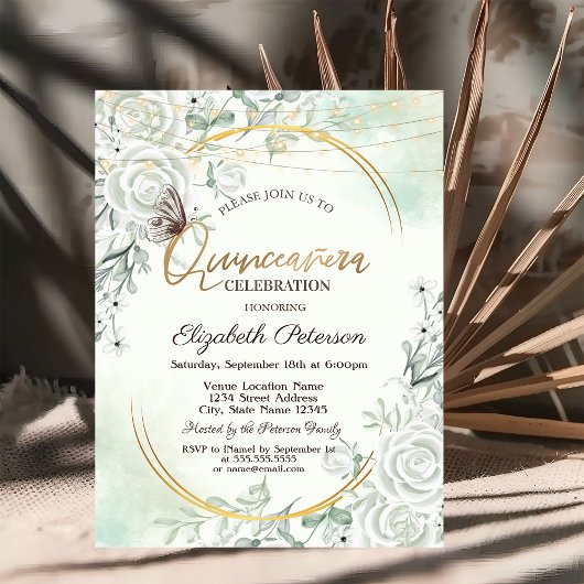 Rosen Glitter Vlinder Slinger Groen Kaart