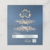 Rosen & Hart-monogram - Blauw Plaatskaartje (Buitenkant ongevouwen)