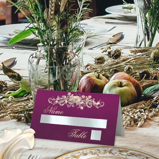 Rosen & Hart Monogram - Plum Plaatskaartje