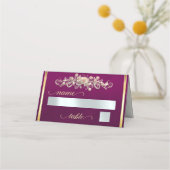 Rosen & Hart-monogram - Plum Plaatskaartje (Voorkant)