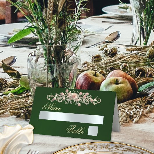 Rosen & Hart Monogram - Smaragd Plaatskaartje
