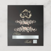 Rosen & Hart-monogram - Zwart Plaatskaartje (Buitenkant ongevouwen)