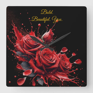 Rosen in Bloei - Elegante Verjaardag Vierkante Klok