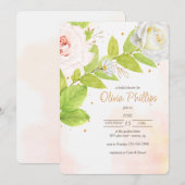Rosen in Bloei Uitnodiging voor de Bruiloft (Voorkant / Achterkant)