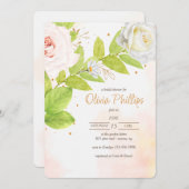 Rosen in Bloei Uitnodiging voor de douche (Voorkant / Achterkant)