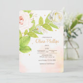 Rosen in Bloei Uitnodiging voor de douche (Staand voorkant)