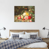 Rosen in een Mand – Josef Neugebauer Canvas Afdruk (Insitu (Slaapkamer))